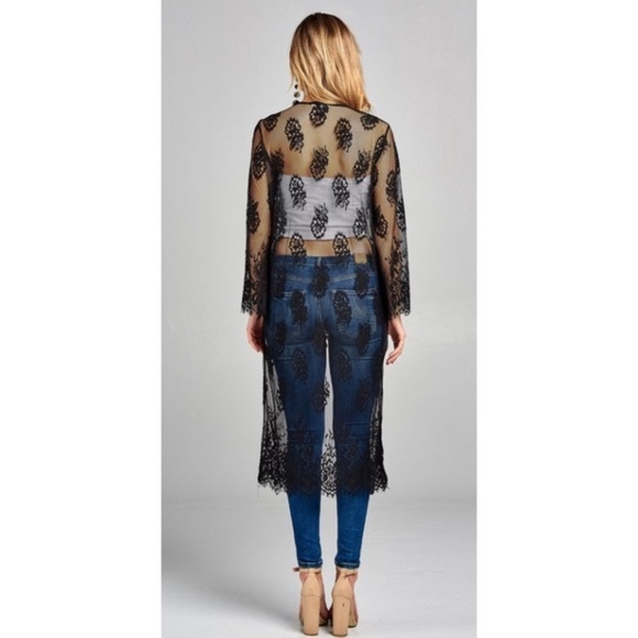 💥LAST ONE💥Black Lace Cardigan Kimono - Picture 3 of 5